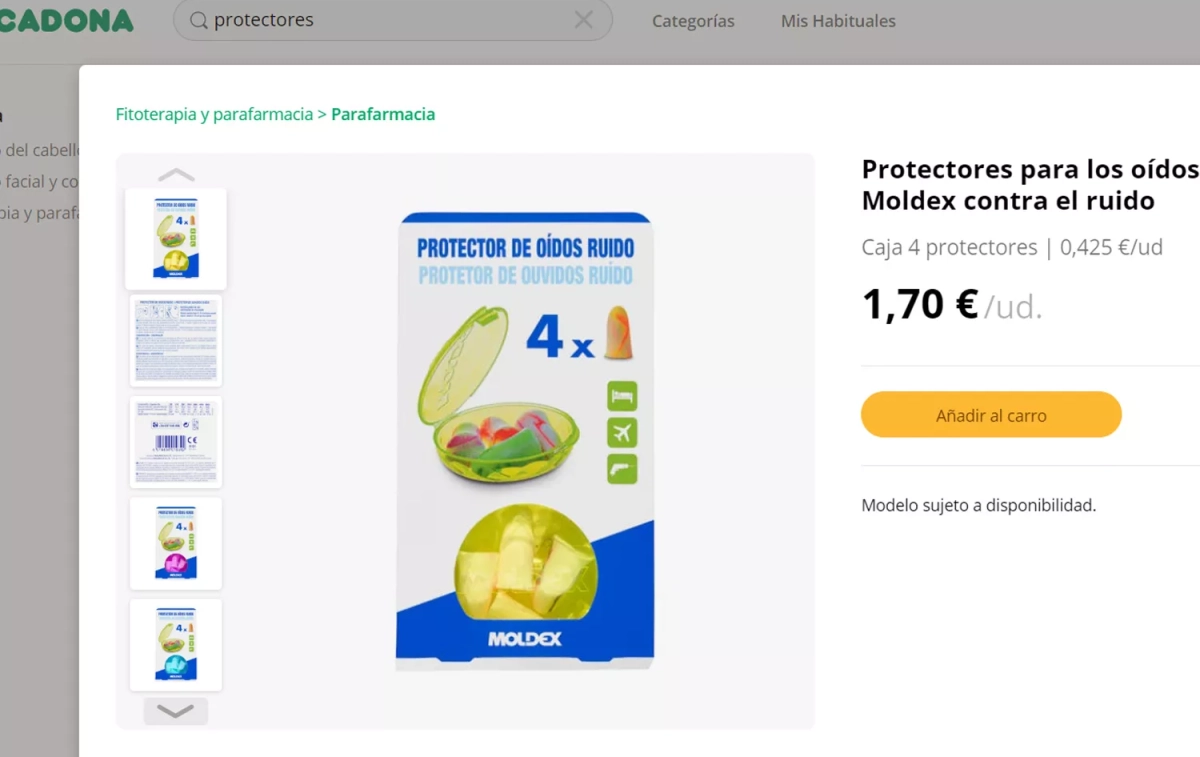 Los tapones para oídos de la marca Moldex / MERCADONA Los tapones para oídos de la marca Moldex / MERCADONA