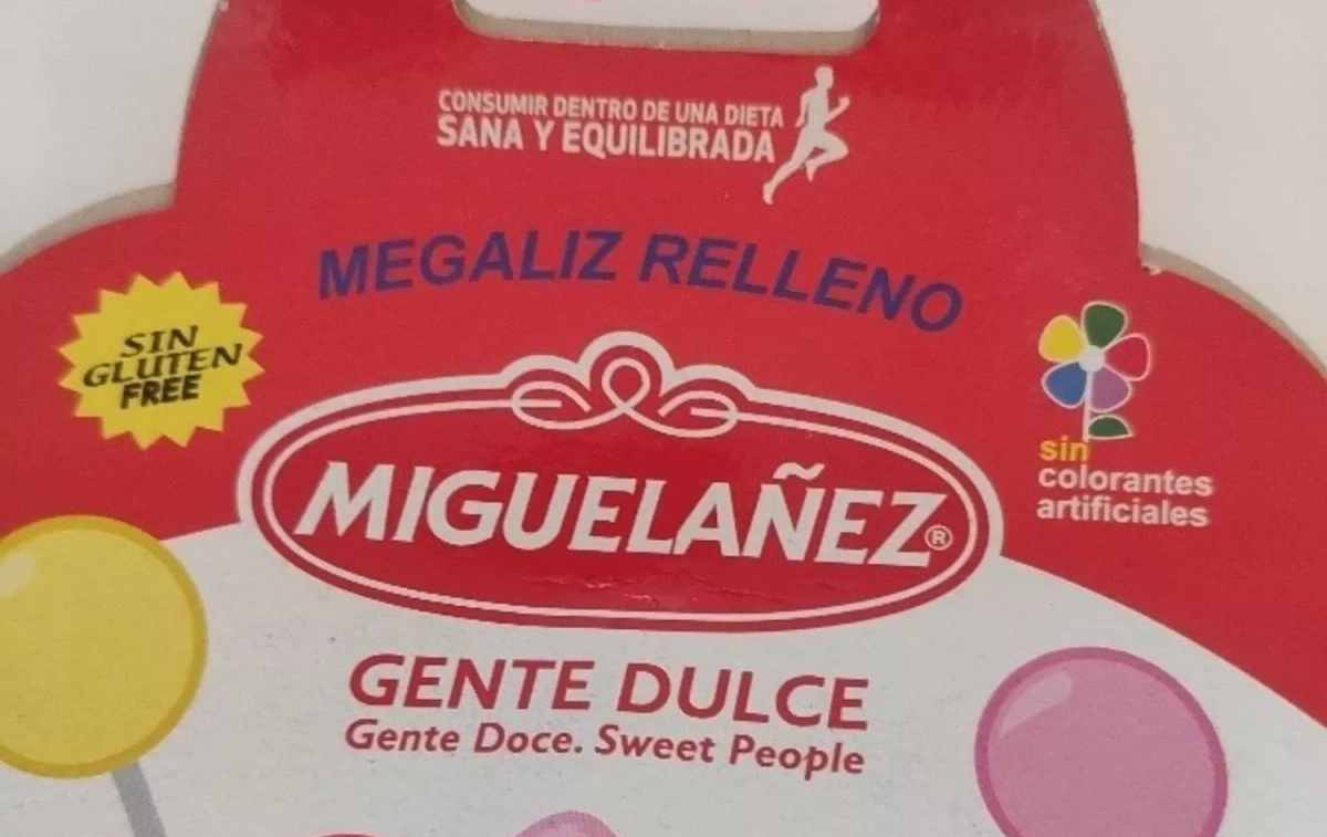 Megaliz relleno de la marca Miguelañez / AESAN Megaliz relleno de la marca Miguelañez / AESAN