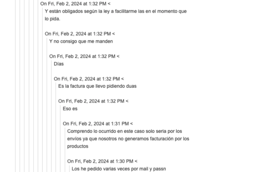 La conversación de Susana Bonet con Glovo CAPTURA CEDIDA La conversación de Susana Bonet con Glovo CAPTURA CEDIDA