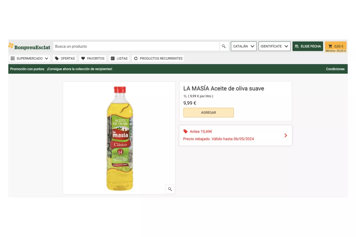 Oferta corregida del aceite de oliva / BONPREU Oferta corregida del aceite de oliva / BONPREU
