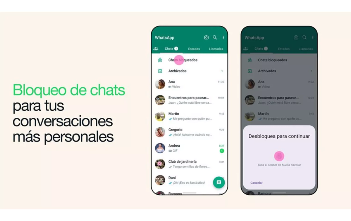 Bloqueo de chat / WHATSAPP Bloqueo de chat / WHATSAPP