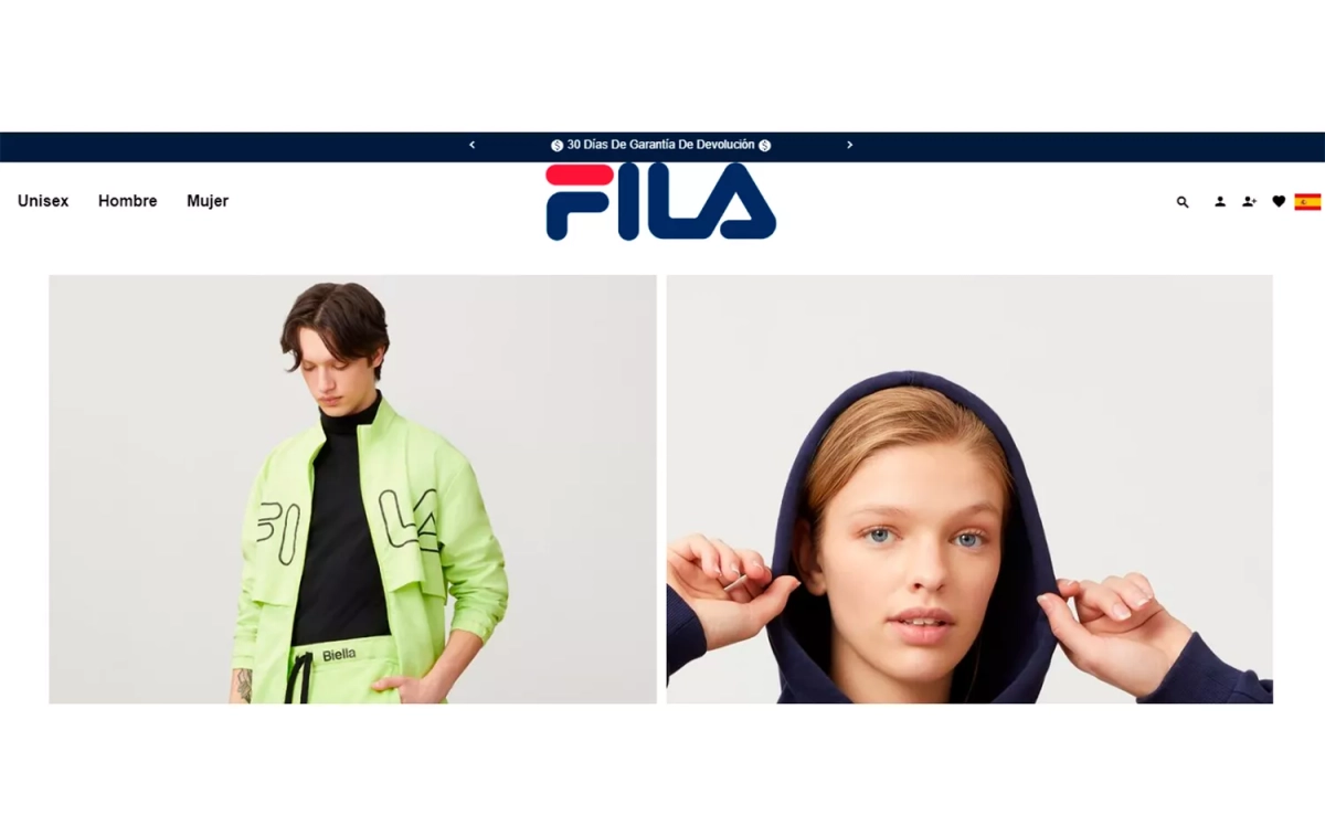 Aspecto de la web fraudulenta de Fila / CG Aspecto de la web fraudulenta de Fila / CG