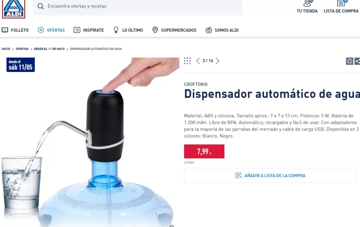 Dispensador automático de agua / ALDI Dispensador automático de agua / ALDI