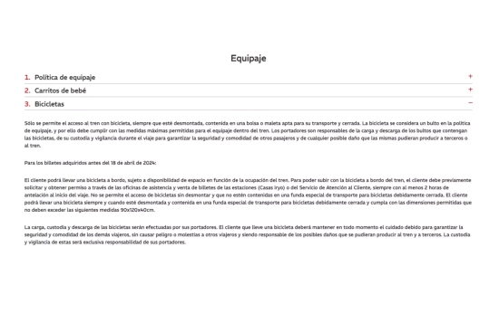 El apartado de preguntas frecuentes de Iryo   CAPTURA