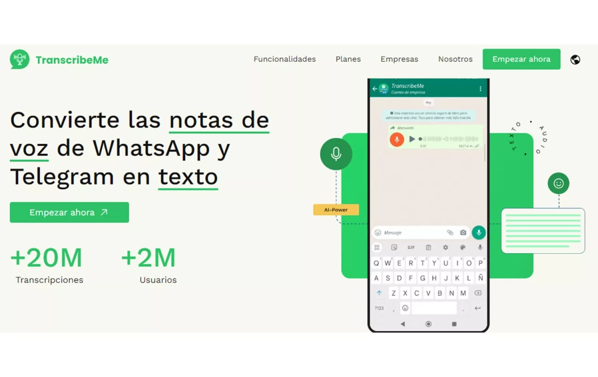 Imagen promocional de TranscribeMe / TRANSCRIBEME Imagen promocional de TranscribeMe / TRANSCRIBEME