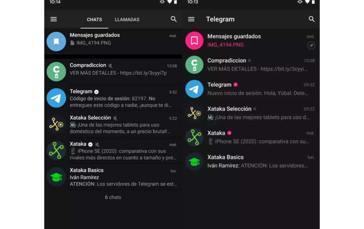 A la izquierda Telegram y a la derecha Telegram X / CG A la izquierda Telegram y a la derecha Telegram X / CG