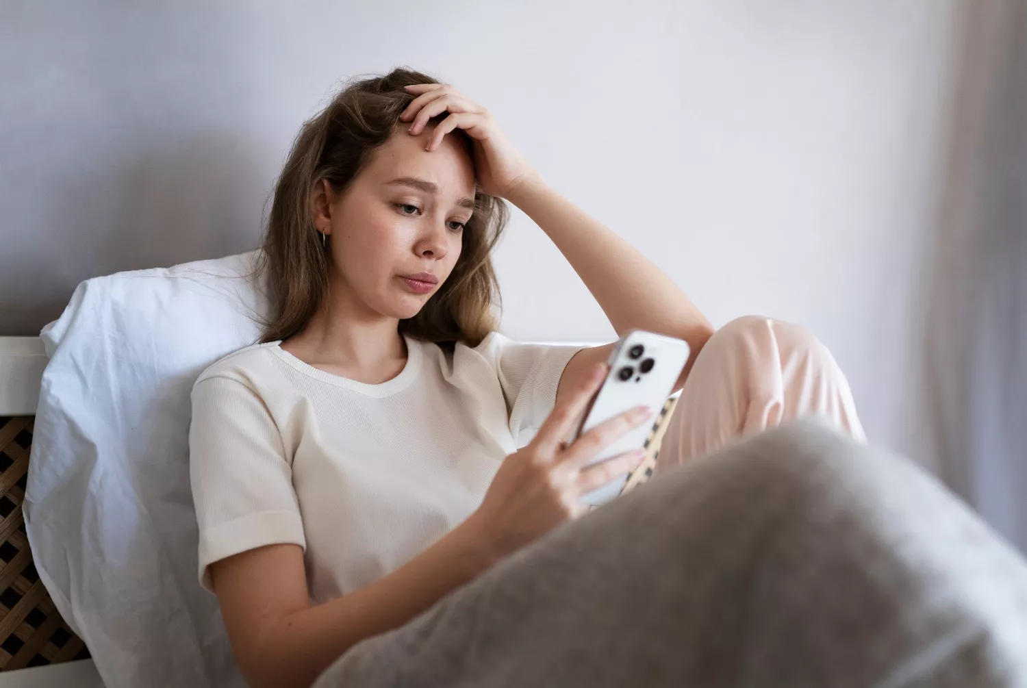 Una persona mira su móvil y comprueba si tiene puesto el cifrado/ FREEPIK