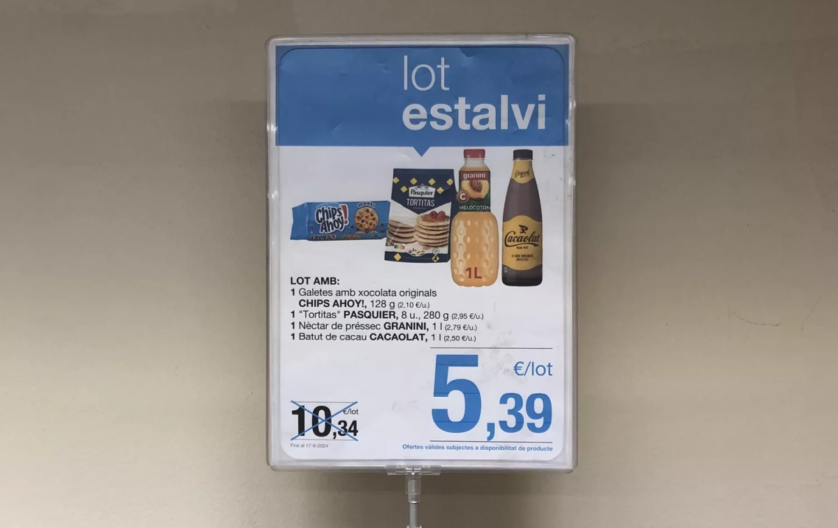 El cartel del lote ahorro de Bonpreu / TC El cartel del lote ahorro de Bonpreu / TC