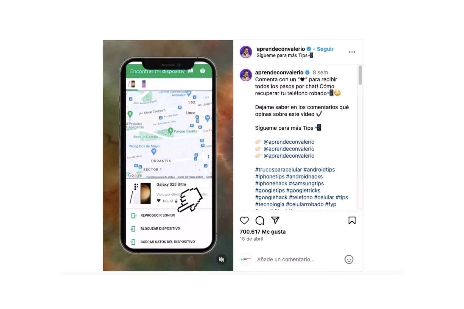 Cómo encontrar tu móvil paso a paso / INSTAGRAM - @aprendeconvalerio Cómo encontrar tu móvil paso a paso / INSTAGRAM - @aprendeconvalerio