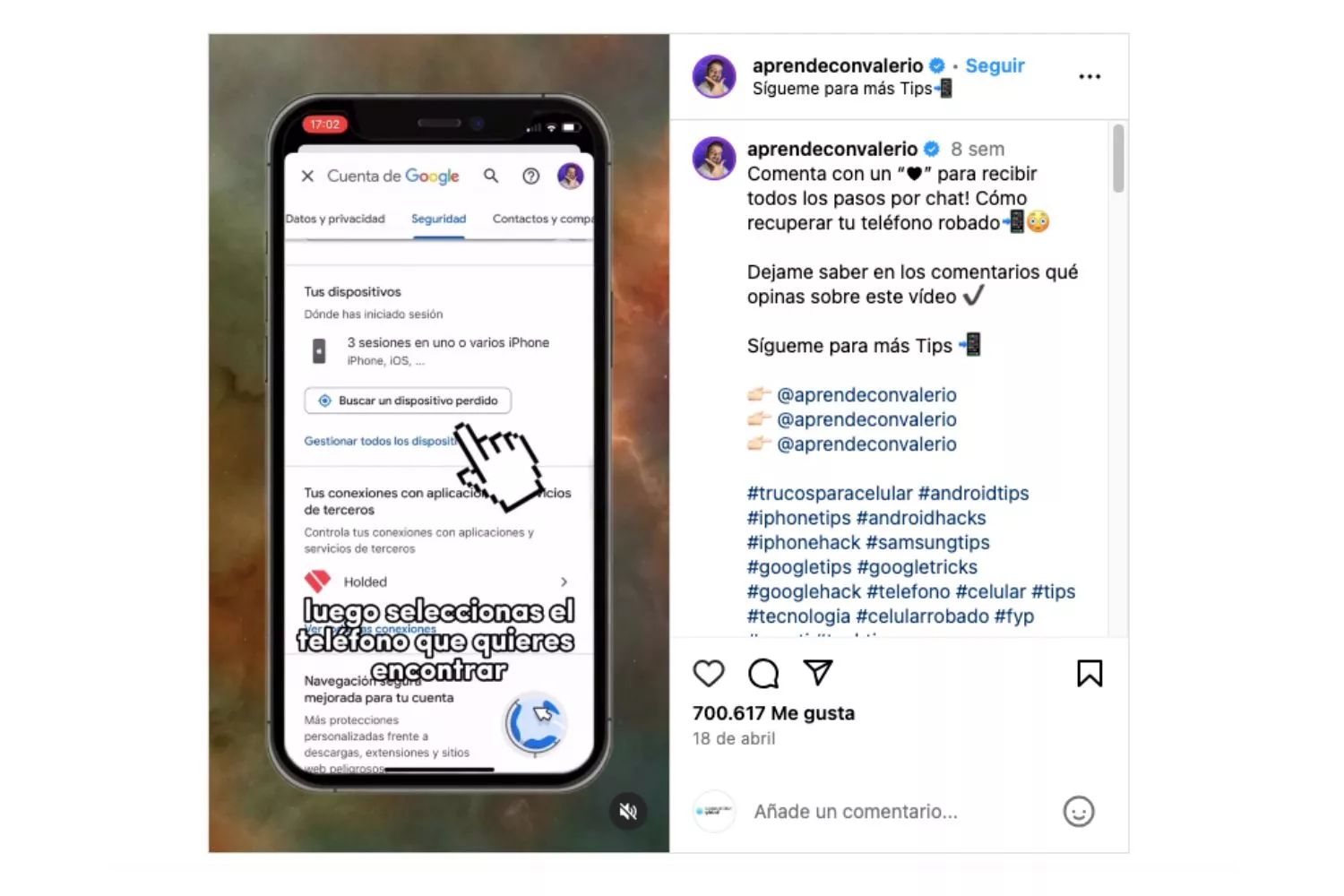 Cómo encontrar tu móvil paso a paso / INSTAGRAM - @aprendeconvalerio Cómo encontrar tu móvil paso a paso / INSTAGRAM - @aprendeconvalerio