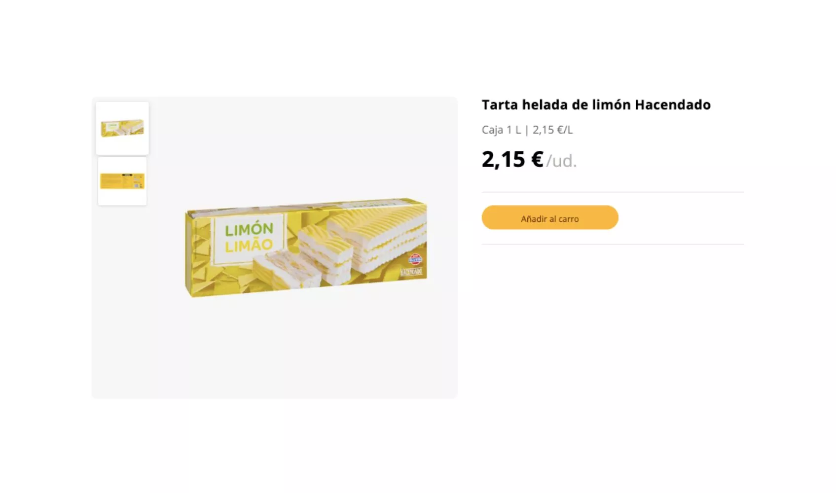 Tarta helada de limón de Hacendado / MERCADONA