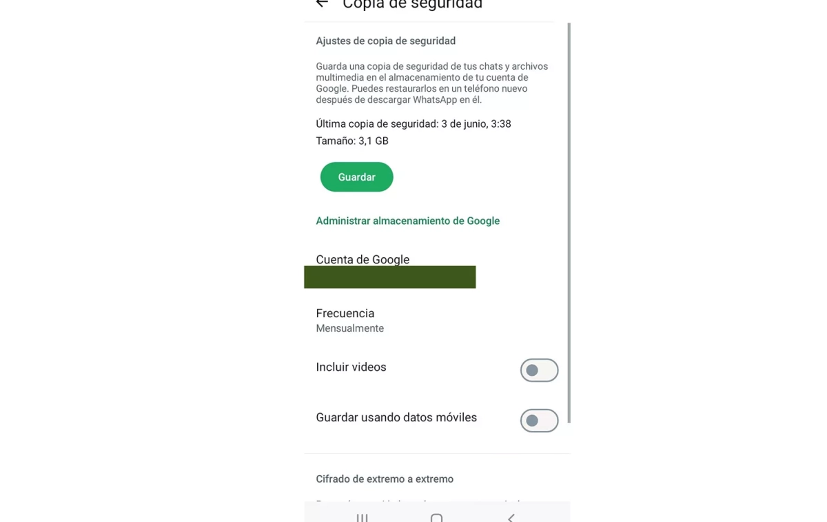 Una imagen de dónde se guarda la copia de seguridad de WhatsApp / WHATSAPP Una imagen de dónde se guarda la copia de seguridad de WhatsApp / WHATSAPP