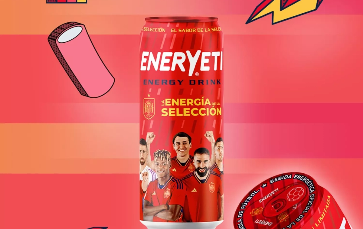 Imagen promocional de la bebida energética oficial de la Selección española de fútbol / ENERYETI Imagen promocional de la bebida energética oficial de la Selección española de fútbol / ENERYETI