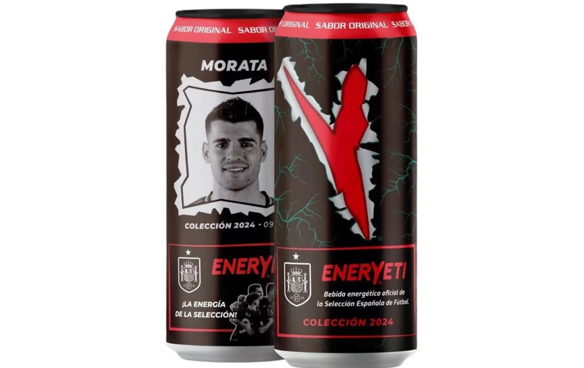 La bebida oficial de la Selección española Eneryeti con el rostro de Morata / COMERCIO VENDING La bebida oficial de la Selección española Eneryeti con el rostro de Morata / COMERCIO VENDING