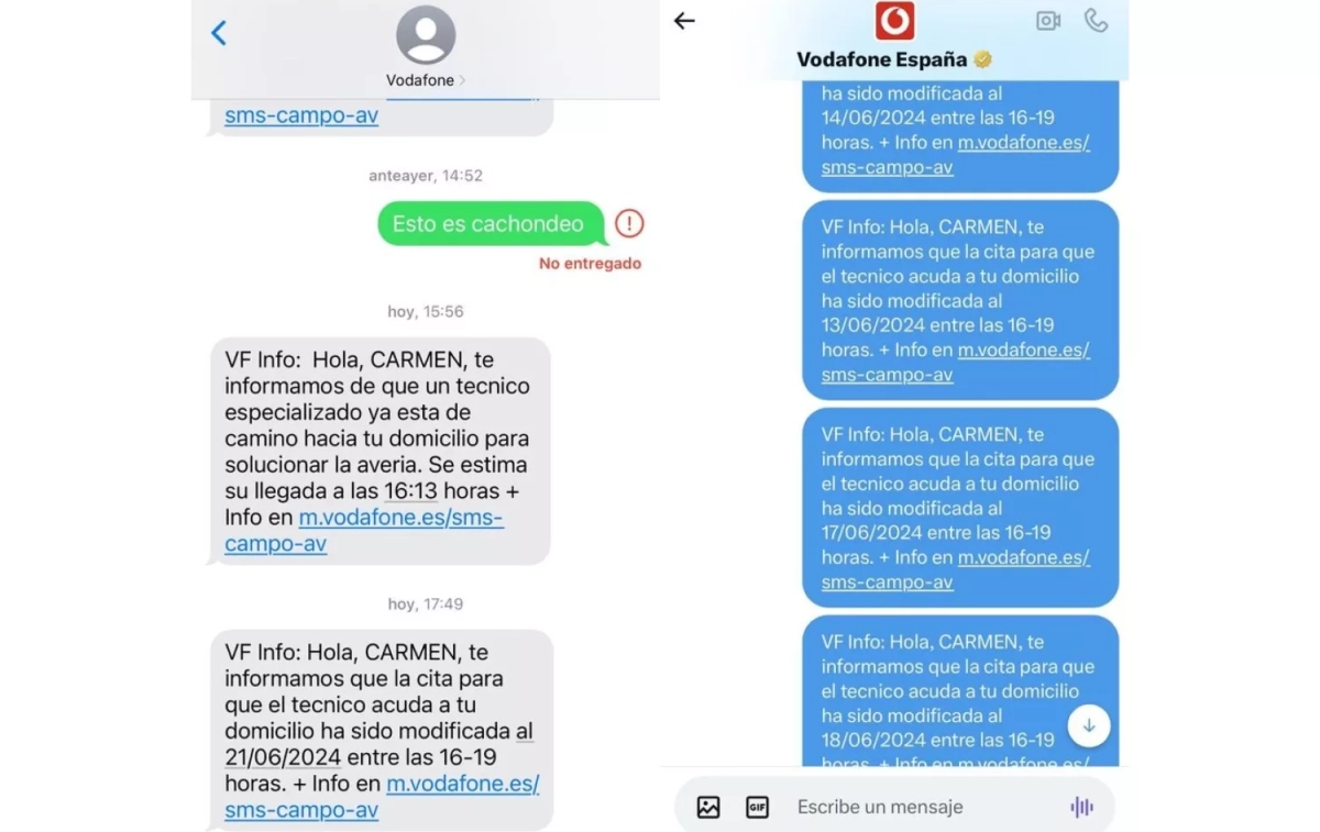 Los SMS de Vodafone a Carmen CG Los SMS de Vodafone a Carmen CG