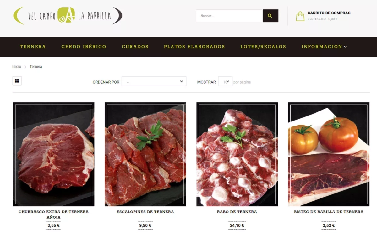 La página web de Grupo Abrasador con distintas carnes / GA La página web de Grupo Abrasador con distintas carnes / GA