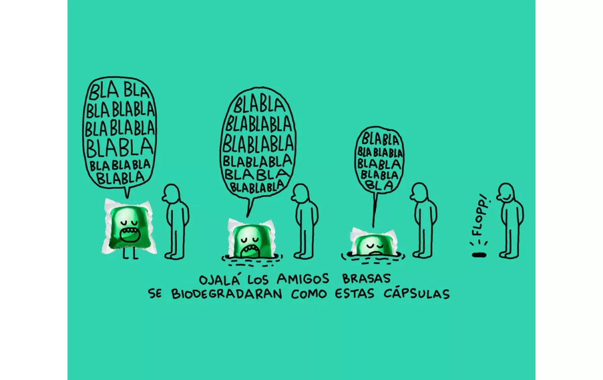 Una de las viñetas de Javi Royo para los envases de Flopp Una de las viñetas de Javi Royo para los envases de Flopp