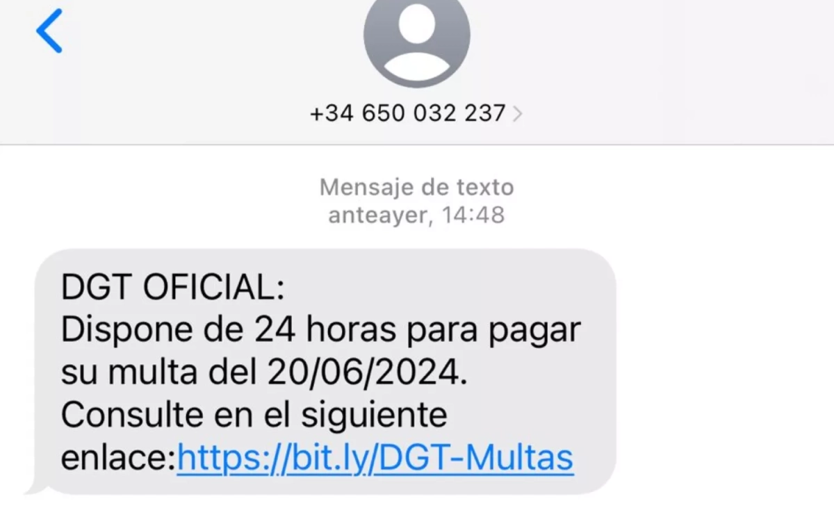 Un SMS falso de la DGT CG Un SMS falso de la DGT CG