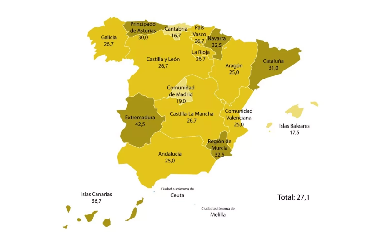 Consumo de cerveza sin alcohol por comunidades / CERVECEROS DE ESPAÑA Consumo de cerveza sin alcohol por comunidades / CERVECEROS DE ESPAÑA