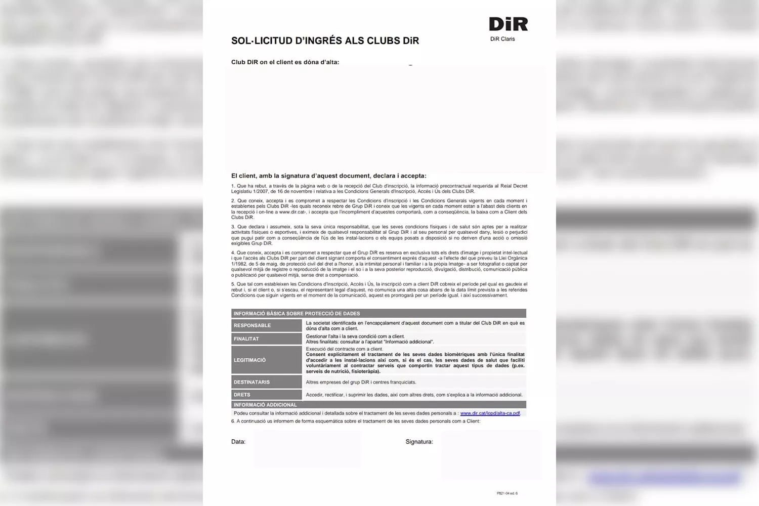 Contrato de DiR 'Información básica sobre el tratamiento de datos' / CEDIDA Contrato de DiR 'Información básica sobre el tratamiento de datos' / CEDIDA