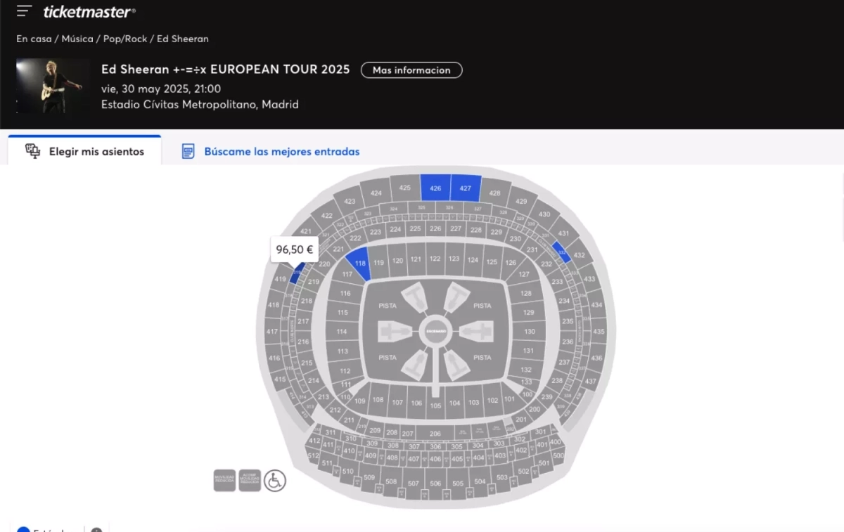 El precio de una entrada en TIcketmaster al que no tiene opción María Sánchez CAPTURA El precio de una entrada en TIcketmaster al que no tiene opción María Sánchez CAPTURA