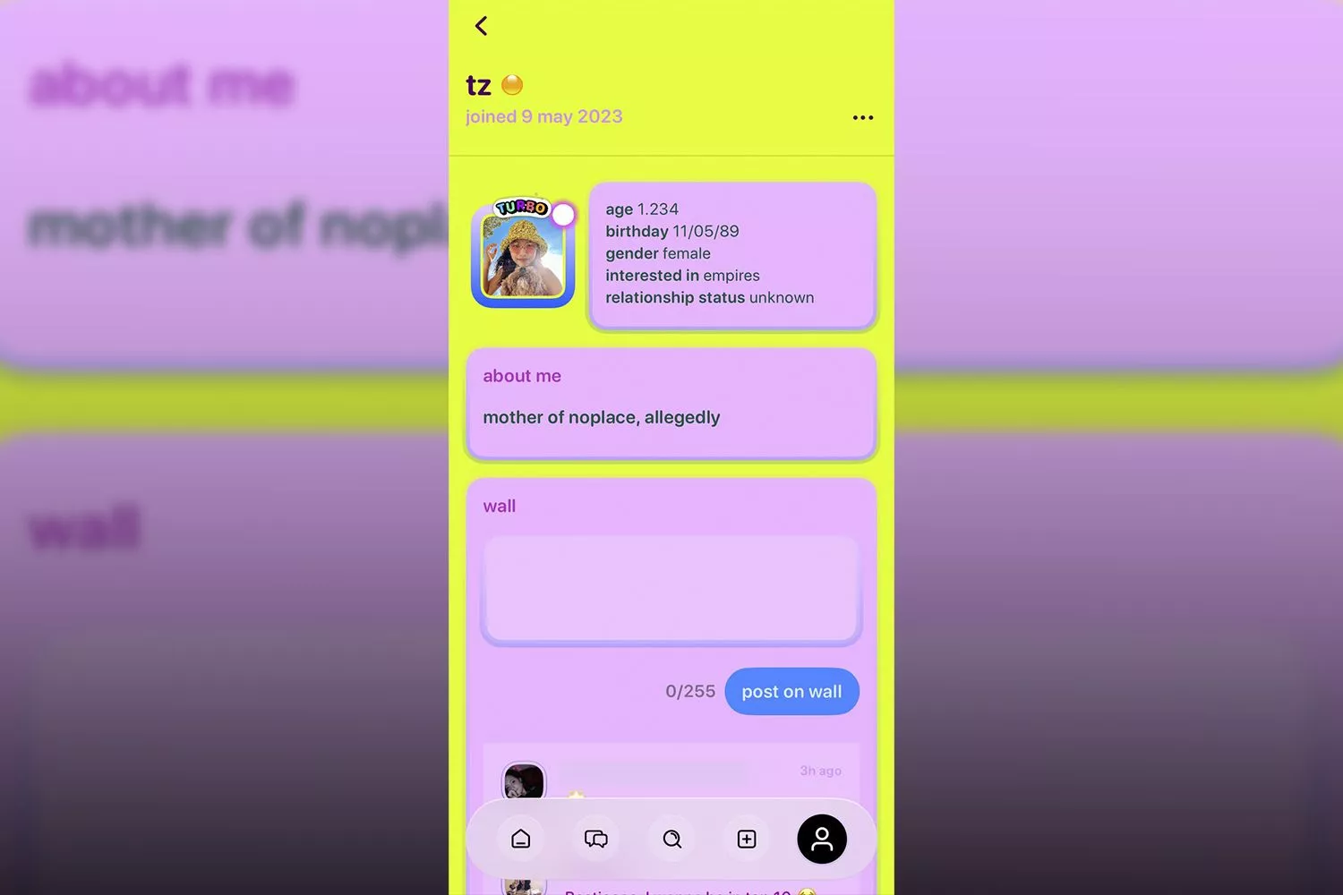 Perfil de la fundado de Noplace / CG Perfil de la fundado de Noplace / CG
