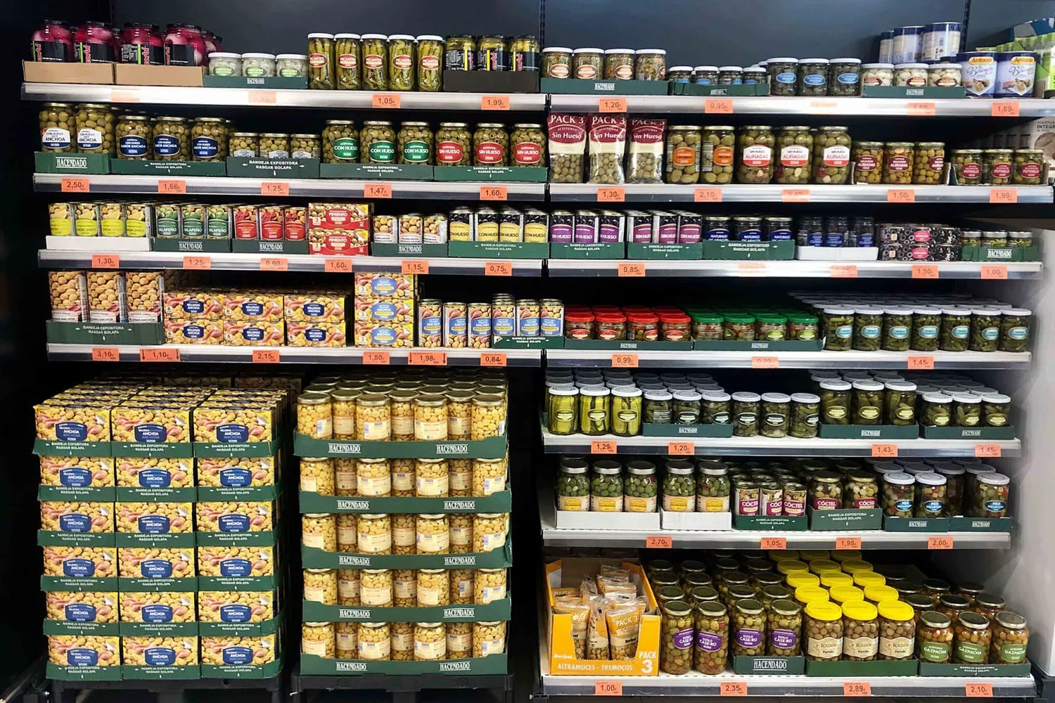 La sección de aceitunas y encurtidos de Mercadona / MERCADONA La sección de aceitunas y encurtidos de Mercadona / MERCADONA