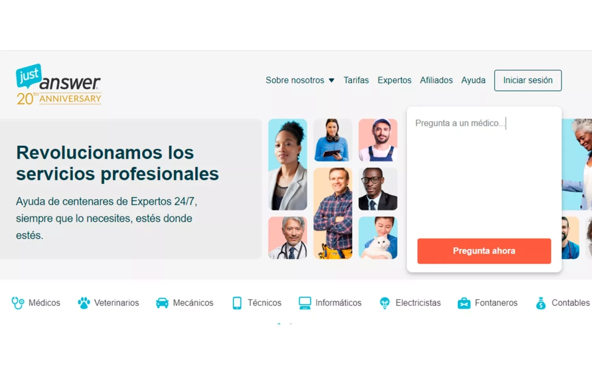 Aspecto de la web de JustAnswer / CG Aspecto de la web de JustAnswer / CG