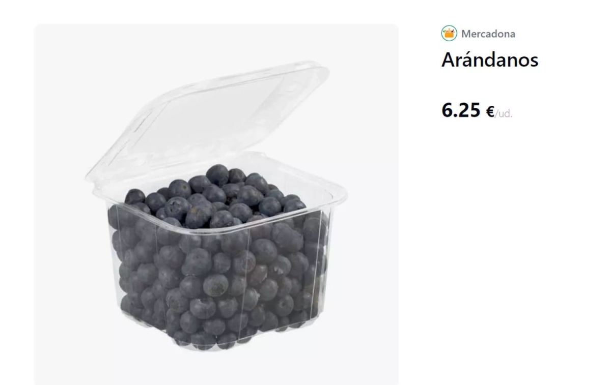 La caja grande de arándanos de Mercadona por 6,25 euros La caja grande de arándanos de Mercadona por 6,25 euros