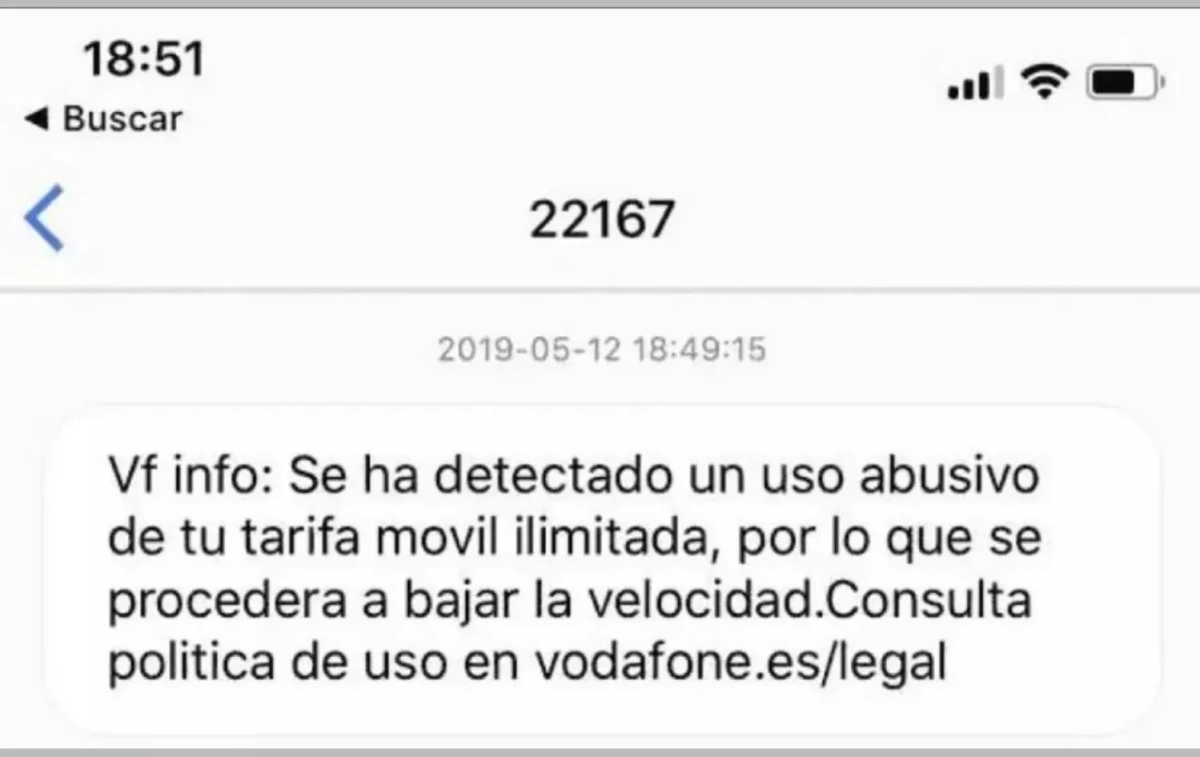 Un mensaje de Vodafone Un mensaje de Vodafone