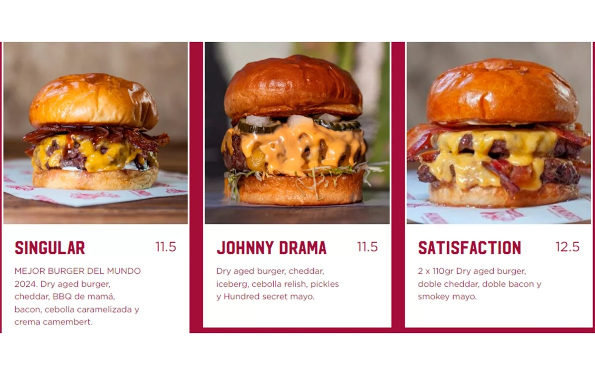 Tres de las hamburguesas de Hundred / CG Tres de las hamburguesas de Hundred / CG