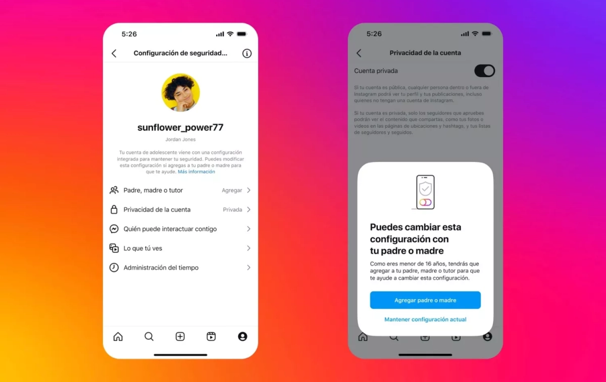 Características de las nuevas cuentas para adolescentes / INSTAGRAM Características de las nuevas cuentas para adolescentes / INSTAGRAM