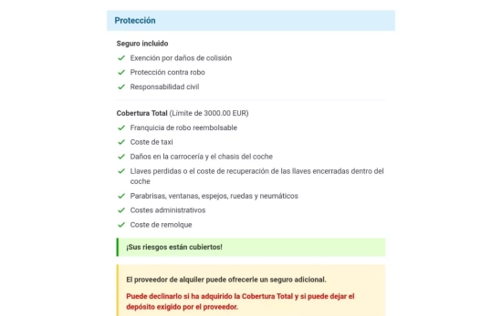 Seguro contratado en DiscoverCars / CEDIDA Seguro contratado en DiscoverCars / CEDIDA