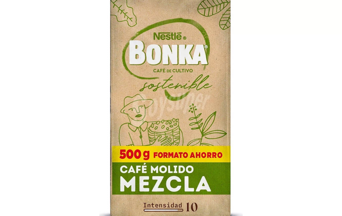 El "café de cultivo sostenible" Bonka de Nestlé sin sello ni certificación alguna que acredite su sostenibilidad / SOYSÚPER El "café de cultivo sostenible" Bonka de Nestlé sin sello ni certificación alguna que acredite su sostenibilidad / SOYSÚPER