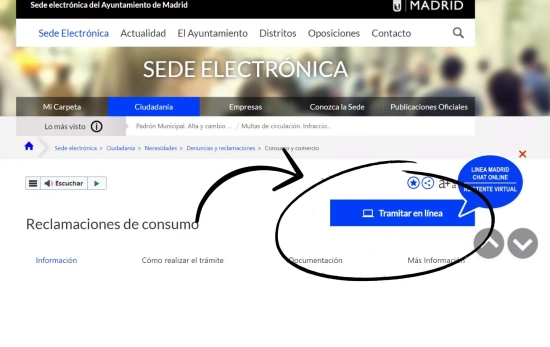 Primer paso para tramitar una reclamación ante la OMIC/ SEDE.MADRID.ES Primer paso para tramitar una reclamación ante la OMIC/ SEDE.MADRID.ES