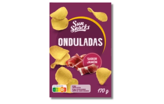 PATATAS FRITAS ONDULADAS SABOR JAMÓN 'SUN SNACK' ALDI/ AESANGOB.ES PATATAS FRITAS ONDULADAS SABOR JAMÓN 'SUN SNACK' ALDI/ AESANGOB.ES