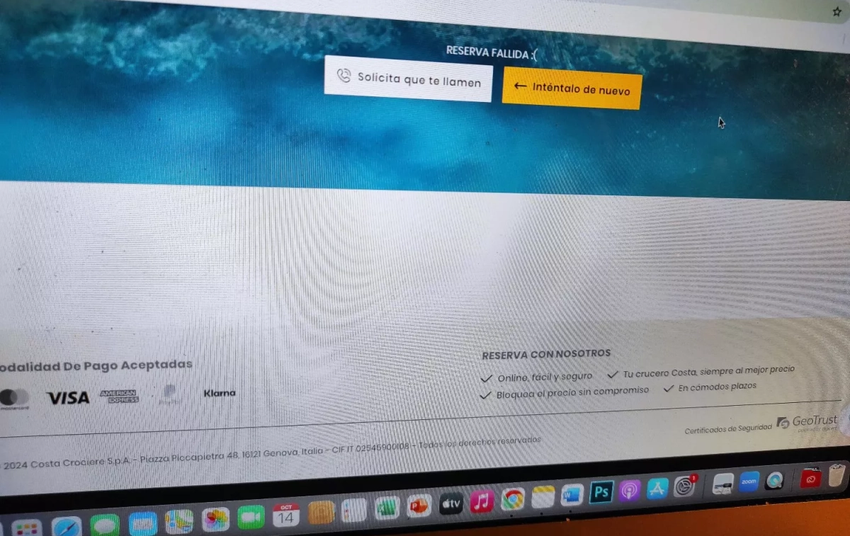 La opción de reservar falló en el momento clave CEDIDA La opción de reservar falló en el momento clave CEDIDA