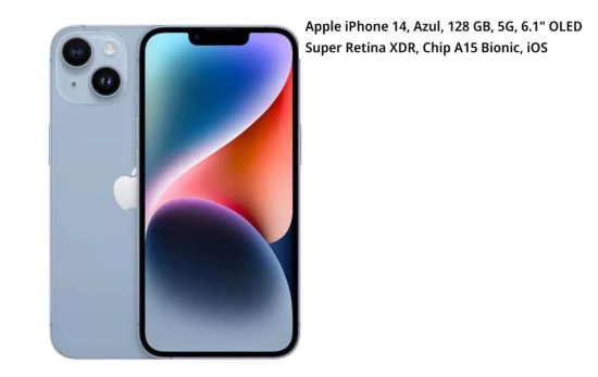Apple iPhone 14, Azul, 128 GB, 5G, 6.1" OLED Super Retina XDR, Chip A15 Bionic, iOS/ MEDIAMARKT.ES Apple iPhone 14, Azul, 128 GB, 5G, 6.1" OLED Super Retina XDR, Chip A15 Bionic, iOS/ MEDIAMARKT.ES