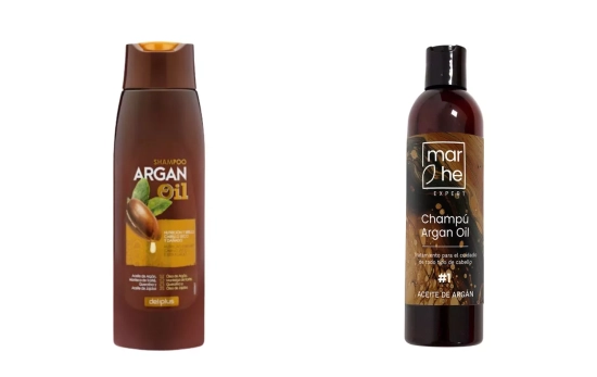 Champú Argan Oil Deliplus y Champú Marhe Argan Oi/ Montaje CG Champú Argan Oil Deliplus y Champú Marhe Argan Oi/ Montaje CG