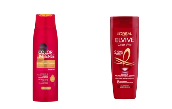 Champú Color Intense Deliplus y Champú Elvive Color Vive/ Montaje CG Champú Color Intense Deliplus y Champú Elvive Color Vive/ Montaje CG