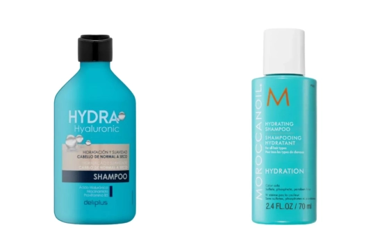 Champú Hydra hyaluronic Deliplus y Champú Moroccanoil Champú Hidratante / Montaje CG Champú Hydra hyaluronic Deliplus y Champú Moroccanoil Champú Hidratante / Montaje CG