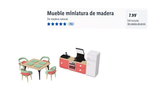 Muebles de juguete en madera miniatura por 7,99 euros de Lidl/LIDL.ES Muebles de juguete en madera miniatura por 7,99 euros de Lidl/LIDL.ES