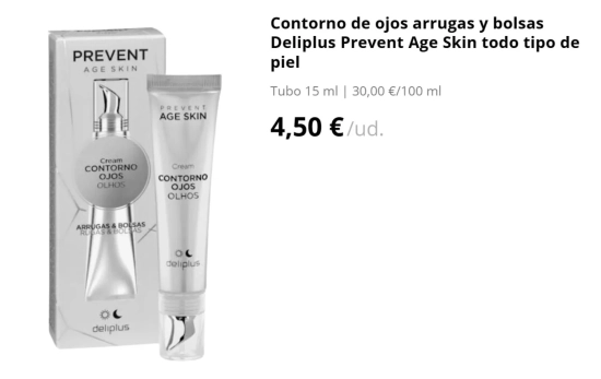 Contorno de Ojos Prevent Age Skin de Mercadon/ MERCADONA.ES