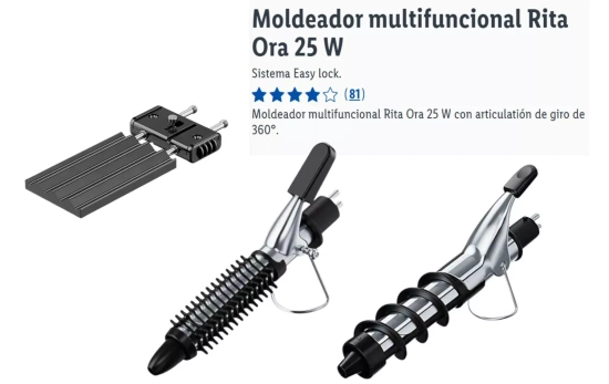 Accesorios incluidos en el moldeador multifuncional Rita Ora 25 W/ LIDL.ES Accesorios incluidos en el moldeador multifuncional Rita Ora 25 W/ LIDL.ES