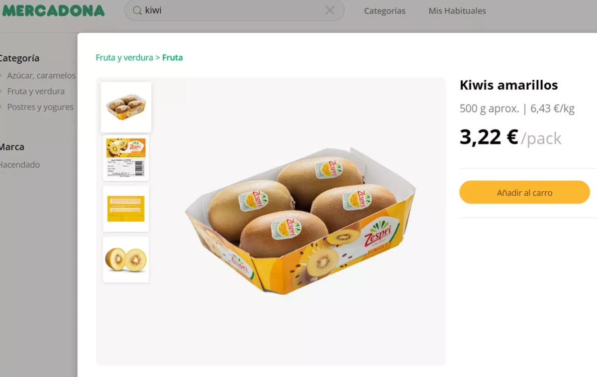 Una bandeja de kiwis Zespri de origen italiano / MERCADONA Una bandeja de kiwis Zespri de origen italiano / MERCADONA