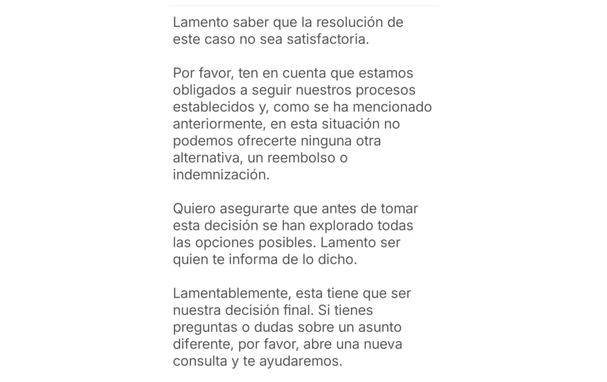 La respuesta de Vinted a Mar García CEDIDA La respuesta de Vinted a Mar García CEDIDA