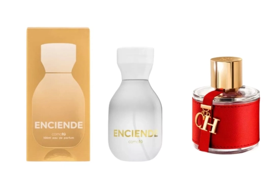 Como Tú Enciende (7 €)/CH de Carolina Herrera (110 €)/ Montaje CG Como Tú Enciende (7 €)/CH de Carolina Herrera (110 €)/ Montaje CG