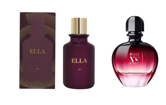 Ella (9 €)/ Black XS de Paco Rabanne( 45 euros)/ Montaje CG Ella (9 €)/ Black XS de Paco Rabanne( 45 euros)/ Montaje CG