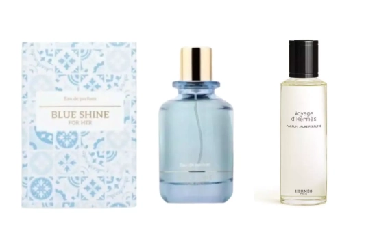 Blue Shine (11 €)/ Voyage de Hermès( 102 €)/ Montaje CG Blue Shine (11 €)/ Voyage de Hermès( 102 €)/ Montaje CG