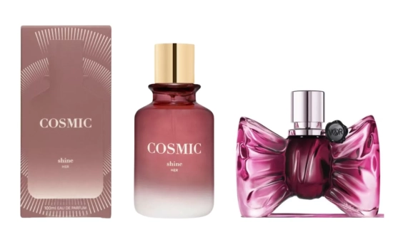 Cosmic Shine (11 €)/ Bonbon de Viktor&Rolf (93 euros)/ Montaje CG Cosmic Shine (11 €)/ Bonbon de Viktor&Rolf (93 euros)/ Montaje CG